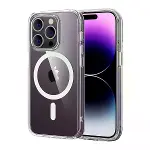 İphone 15 Pro Max Combo Sert Şeffaf Magsafe Kapak - Şeffaf-1