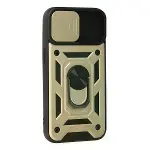 İphone 14 Kılıf Pars Lens Yüzüklü Silikon - Gold-2