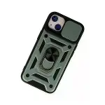 İphone 14 Kılıf Pars Lens Yüzüklü Silikon - Yeşil-3