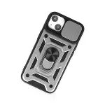 İphone 14 Kılıf Pars Lens Yüzüklü Silikon - Gümüş-3