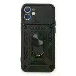 İphone 11 Kılıf Pars Lens Yüzüklü Silikon - Siyah-1