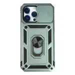 İphone 14 Pro Kılıf Pars Lens Yüzüklü Silikon - Yeşil-1