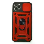 İphone 11 Pro Kılıf Pars Lens Yüzüklü Silikon - Kırmızı-1