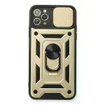 İphone 11 Pro Kılıf Pars Lens Yüzüklü Silikon - Gold-1