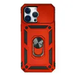 İphone 14 Pro Max Kılıf Pars Lens Yüzüklü Silikon - Kırmızı-1