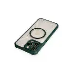İphone 13 Pro Kılıf Prag Magneticsafe Kapak - Koyu Yeşil-3