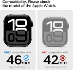 Apple Watch 46mm Seri 11/10 ile Uyumlu Kılıf & Kordon Kayış Liquid Air Pro Matte Black - ACS09317-2