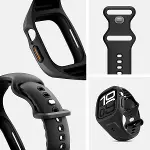 Apple Watch 46mm Seri 11/10 ile Uyumlu Kılıf & Kordon Kayış Liquid Air Pro Matte Black - ACS09317-4