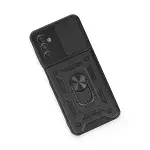 Samsung Galaxy M14 5g Kılıf Pars Lens Yüzüklü Silikon - Siyah-4