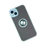 İphone 14 Kılıf Montreal Yüzüklü Silikon Kapak - Buz Mavi-3