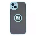 İphone 14 Kılıf Montreal Yüzüklü Silikon Kapak - Buz Mavi-1