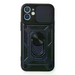 İphone 12 Kılıf Pars Lens Yüzüklü Silikon - Lacivert-1