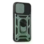 İphone 12 Kılıf Pars Lens Yüzüklü Silikon - Yeşil-2