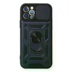 İphone 12 Pro Kılıf Pars Lens Yüzüklü Silikon - Lacivert-1