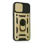 İphone 12 Pro Kılıf Pars Lens Yüzüklü Silikon - Gold-2
