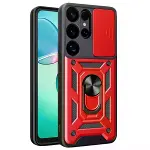 Samsung Galaxy S26 Ultra Pars Lens Yüzüklü Silikon - Kırmızı-1