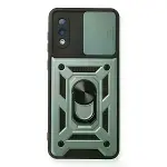 Samsung Galaxy A02 Kılıf Pars Lens Yüzüklü Silikon - Yeşil-1