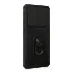 Samsung Galaxy A72 Kılıf Pars Lens Yüzüklü Silikon - Siyah-2