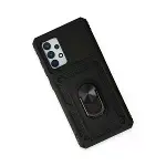 Samsung Galaxy A72 Kılıf Pars Lens Yüzüklü Silikon - Siyah-3