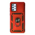 Samsung Galaxy A72 Kılıf Pars Lens Yüzüklü Silikon - Kırmızı-1