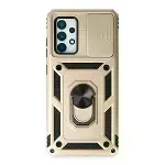 Samsung Galaxy A72 Kılıf Pars Lens Yüzüklü Silikon - Gold-1