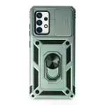 Samsung Galaxy A72 Kılıf Pars Lens Yüzüklü Silikon - Yeşil-1