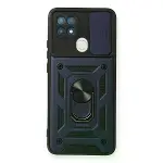 Oppo A15 Kılıf Pars Lens Yüzüklü Silikon - Lacivert-1