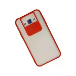 Samsung Galaxy J7 Kılıf Palm Buzlu Kamera Sürgülü Silikon - Kırmızı-3