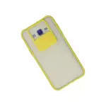 Samsung Galaxy J7 Kılıf Palm Buzlu Kamera Sürgülü Silikon - Sarı-3