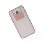 Samsung Galaxy J7 Kılıf Palm Buzlu Kamera Sürgülü Silikon - Pembe-3