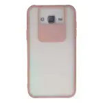 Samsung Galaxy J7 Kılıf Palm Buzlu Kamera Sürgülü Silikon - Pembe-1