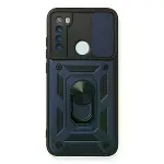 Xiaomi Redmi Note 8 Kılıf Pars Lens Yüzüklü Silikon - Lacivert-1