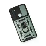 Xiaomi Redmi Note 8 Kılıf Pars Lens Yüzüklü Silikon - Yeşil-3