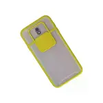 Galaxy J7 Pro / J730 Kılıf Palm Buzlu Kamera Sürgülü Silikon - Sarı-2