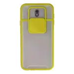 Galaxy J7 Pro / J730 Kılıf Palm Buzlu Kamera Sürgülü Silikon - Sarı-1