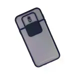 Samsung Galaxy J7 Pro / J730 Kılıf Palm Buzlu Kamera Sürgülü Silikon - Lacivert-2