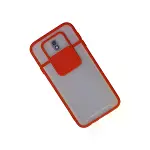 Samsung Galaxy J7 Pro / J730 Kılıf Palm Buzlu Kamera Sürgülü Silikon - Kırmızı-2