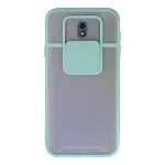 Samsung Galaxy J7 Pro / J730 Kılıf Palm Buzlu Kamera Sürgülü Silikon - Turkuaz-1