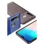 Samsung Galaxy A21 Kılıf Auto Focus Karbon Kapak - Kahverengi-2