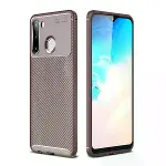 Samsung Galaxy A21 Kılıf Auto Focus Karbon Kapak - Kahverengi-1