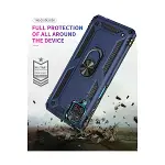 Samsung Galaxy A22 Kılıf Sofya Yüzüklü Silikon Kapak - Lacivert-7
