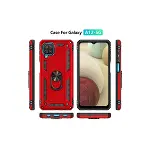 Samsung Galaxy A22 Kılıf Sofya Yüzüklü Silikon Kapak - Kırmızı-3