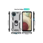 Samsung Galaxy A22 Kılıf Sofya Yüzüklü Silikon Kapak - Gümüş-3
