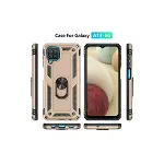 Samsung Galaxy A22 Kılıf Sofya Yüzüklü Silikon Kapak - Gold-3