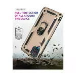 Samsung Galaxy A22 Kılıf Sofya Yüzüklü Silikon Kapak - Gold-7