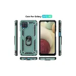 Samsung Galaxy A22 Kılıf Sofya Yüzüklü Silikon Kapak - Yeşil-3