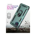 Samsung Galaxy A22 Kılıf Sofya Yüzüklü Silikon Kapak - Yeşil-7