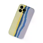 İphone 13 Pro Kılıf Ebruli Lansman Silikon - Sarı-lila-2
