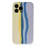 İphone 13 Pro Kılıf Ebruli Lansman Silikon - Sarı-lila-1