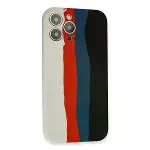 İphone 13 Pro Kılıf Ebruli Lansman Silikon - Beyaz-siyah-3
